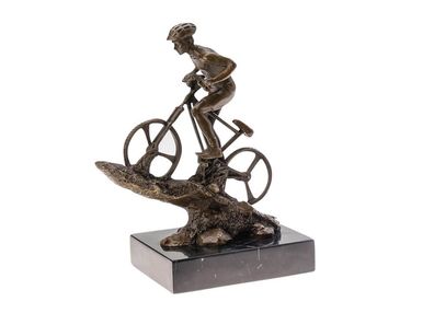 Bronze Skulptur Mountainbike 25cm Biker Radsport Fahrrad Figur Pokal Bronzefigur