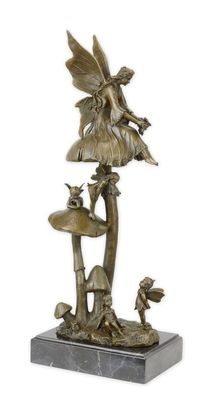 Bronzeskulptur Fee Elfe Replikat Retro Design Dekoration