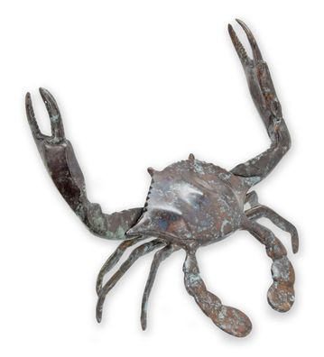 Bronzeskulptur einer Krabbe Replikat Retro Design Dekoration