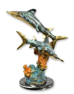 Bronzeskulptur Hai Hammerhai Replikat Retro Design Dekoration