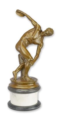 Bronzeskulptur Diskobolus nach Myron Replikat Retro Design Dekoration