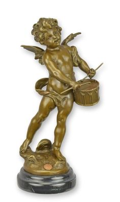 Bronzeskulptur Putto Engel nach Moreau Replikat Retro Design Dekoration