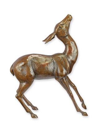 Bronzeskulptur Rehkitzes Reh Replikat Retro Design Dekoration