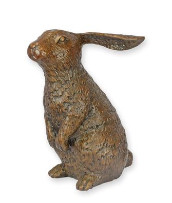 Bronzeskulptur Kaninchen Hase Replikat Retro Design Dekoration