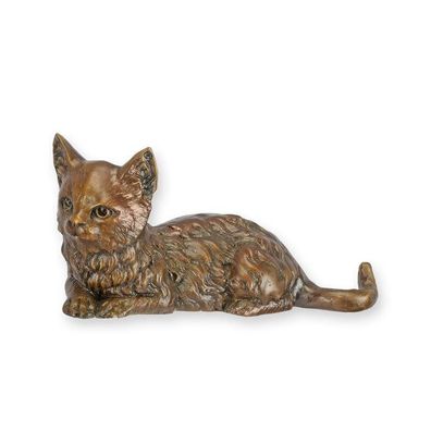 Bronzeskulptur einer liegenden Katze Replikat Retro Design Dekoration
