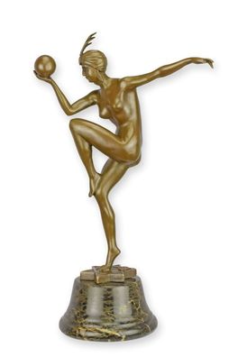 Bronzeskulptur Tänzerin Stella nach Guiraud Riviere Replikat Retro Design Dekoration