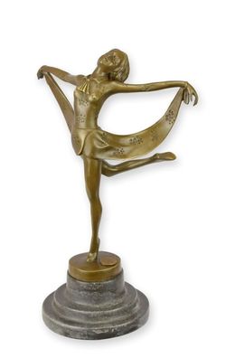 Bronzeskulptur Tänzerin nach Lorenzl Replikat Retro Design Dekoration