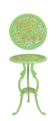 Blumentisch Beistelltisch Gusseisen grün/gold Replikat Retro Design Dekoration