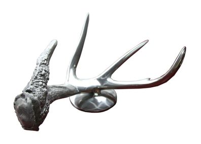 Casa Padrino Deko Horn - Aluminium vernickelt - Luxus Schreibtisch Dekoration