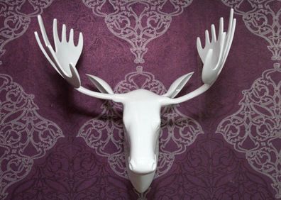 Casa Padrino Designer Geweih Aluminium Weiß Wilder Hirsch Elch Massiv & Schwer Alu De