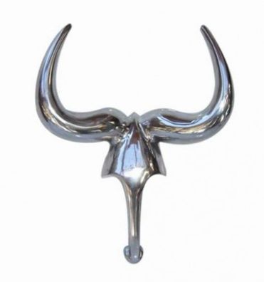 Casa Padrino Designer Deko Gazelle aus poliertem Aluminium H 47 cm, B 36 cm - Wandfig