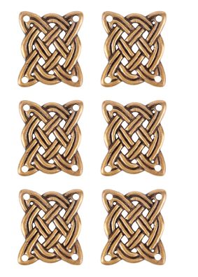 Plättchen aus Messing mit keltischem Knoten, Beschlag für DIY-Projekte (6 Stück)