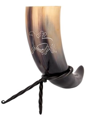 Trinkhorn mit Ständer - Odin reitet Sleipnir