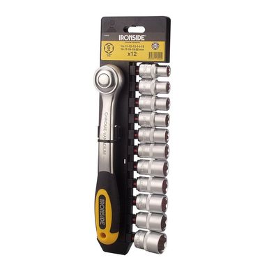 Steckschlüssel-Set 12-teilig 13mm (1/2") 10-22mm mit SB-Hänger