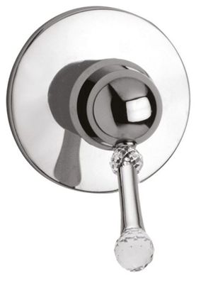 Luxus Dusch Unterputz-Einhebelmischer mit Swarovski Kristallglas Silber Ø 11,5 cm - B