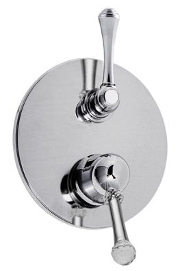 Luxus Dusch Unterputz-Einhebelmischer mit 3-Ausgängen & Umstellung Silber Ø 19 cm - L