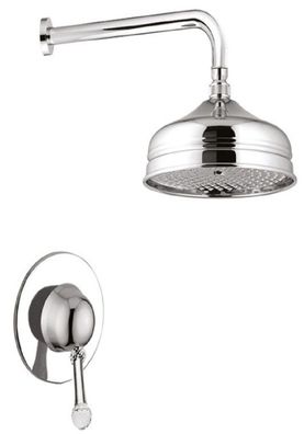 Casa Padrino Luxus Duscharmaturen Set mit Swarovski Kristallglas Silber - Brauseset