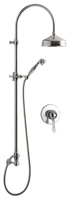 Casa Padrino Luxus Jugendstil Duscharmaturen Set mit Swarovski Kristallglas Silber