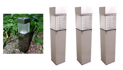 3x Solar Gartenwegeleuchte 27,7cm LED Gartenlampe Solarleuchte Außenleuchte Deko