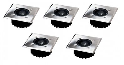 5x LED Solar-Bodeneinbauleuchte Bodenstrahler Bodeneinbaustrahler Solarlampe