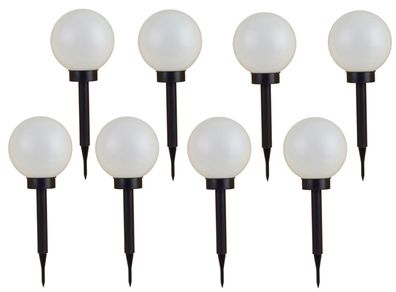 8er Set LED Solar Kugelleuchte 3 in 1 Kugellampe Leuchtkugel Gartenleuchte