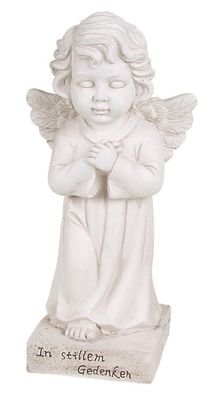 Grab-Spruchstein stehender Engel 56cm Schutzengel Grabschmuck Figur Statue Deko