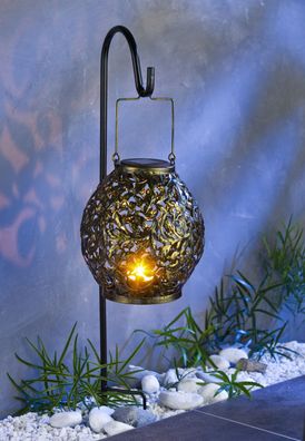LED Solar-Gartenlaterne 100cm Gartenleuchte Kerzenhalter Gartendeko Gartenlampe