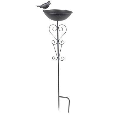 Metall Gartenstecker Vogeltränke Vogelbad Wasserstelle Futterschale Gartendeko