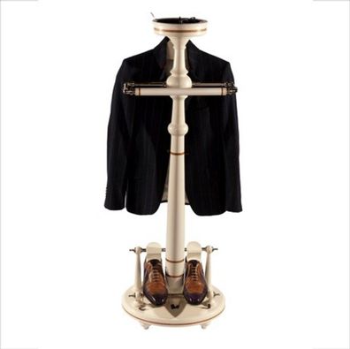 Casa Padrino Designer Luxus Garderoben Ständer New York Banker Stil - Weiss- Dressboy