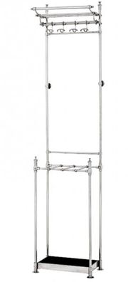 Casa Padrino Designer Luxus Garderobe inkl Schirmständer Vernickeltes Aluminium - seh