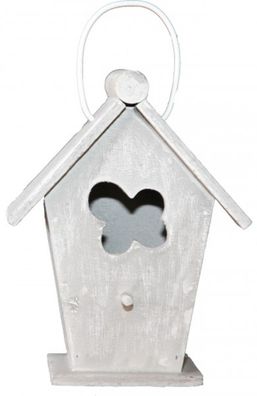 Casa Padrino Designer Vogelhaus Mini Grau- Vogelpalast