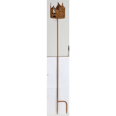 Gartenstecker Kerzenhalter Blätter 102cm Dekoration Erdspieß Stab Figur Metall