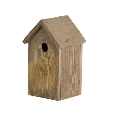Nistkasten FSC Kiefernholz 15x14x25cm Vogelhaus Brutkasten grau braun natur