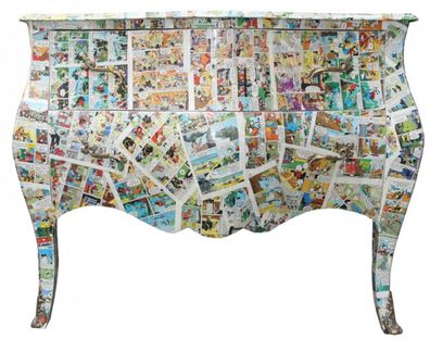 Casa Padrino Barock Kommode Comic Design - Handgefertigt aus Massivholz- Limited Edi