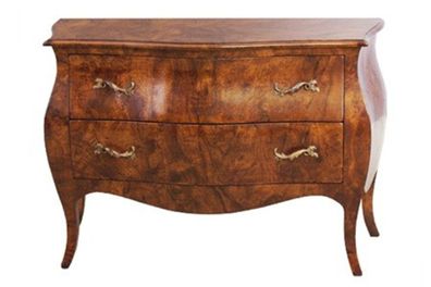 Casa Padrino Barock Kommode Mahagoni Braun mit messingfarbenen Metallgriffen 126 cm