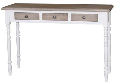Casa Padrino Landhausstil Konsole Weiß / Naturfarben 120 x 35 x H. 79 cm - Luxus Qual