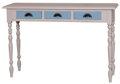 Casa Padrino Landhausstil Konsole Grau / Blau 120 x 35 x H. 79 cm - Möbel im Landhaus