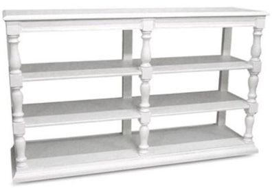 Casa Padrino Landhausstil Konsole Weiß 160 x 45 x H. 95 cm - Massivholz Regalschrank