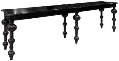 Casa Padrino Luxus Barock Bartisch Schwarz 400 x 80 x H. 109 cm - Handgefertigter Mas
