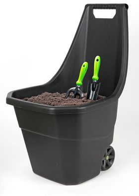 Gartenkarre schwarz Gartentrolley Gartenwagen Transportwagen Schubkarre Kübel