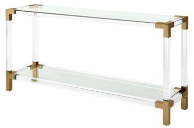 Casa Padrino Luxus Konsole Messingfarben 150 x 40 x H. 75 cm - Designermöbel