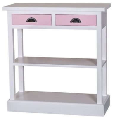 Casa Padrino Landhausstil Küchenkonsole Weiß / Rosa 85 x 35 x H. 89 cm - Landhausstil