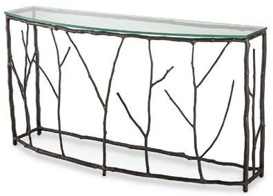 Casa Padrino Luxus Konsole Bronzefarben 140,5 x 41 x H. 74,5 cm - Aluminium Konsolent