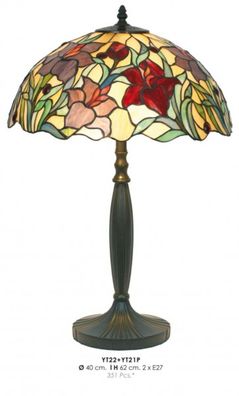 Casa Padrino Tiffany Hockerleuchte Ø 40 x H. 62 cm - Tiffany Tischleuchte