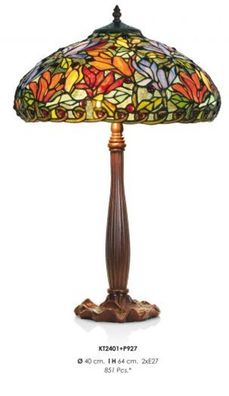 Tiffany Hockerleuchte Höhe 64 cm, Durchmesser 40 cm - Leuchte Lampe