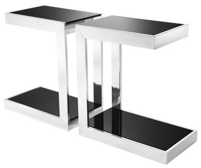 Casa Padrino Luxus Edelstahl Konsolen 2er Set 70 x 40 x H. 79 cm - Limited Edition
