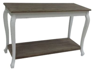 Casa Padrino Landhausstil Konsole Antik Weiß / Dunkelbraun 120 x 50 x H. 80 cm - Hand