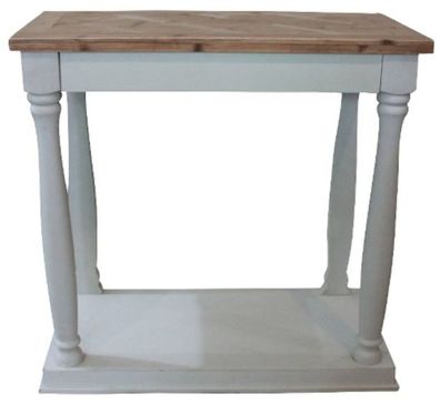 Casa Padrino Landhausstil Konsole Weiß / Naturfarben 81 x 40 x H. 80 cm - Handgeferti