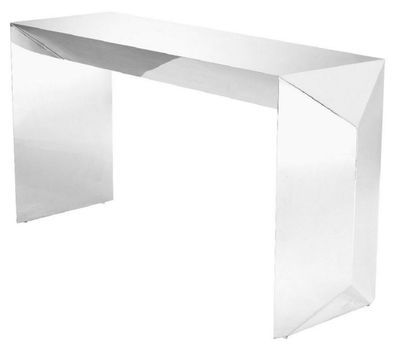 Casa Padrino Luxus Konsole Silber 155 x 45 x H. 76 cm - Edelstahl Konsolentisch - Lux