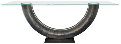 Casa Padrino Luxus Konsole Bronzefarben 230 x 45 x H. 86 cm - Konsolentisch mit Glasp